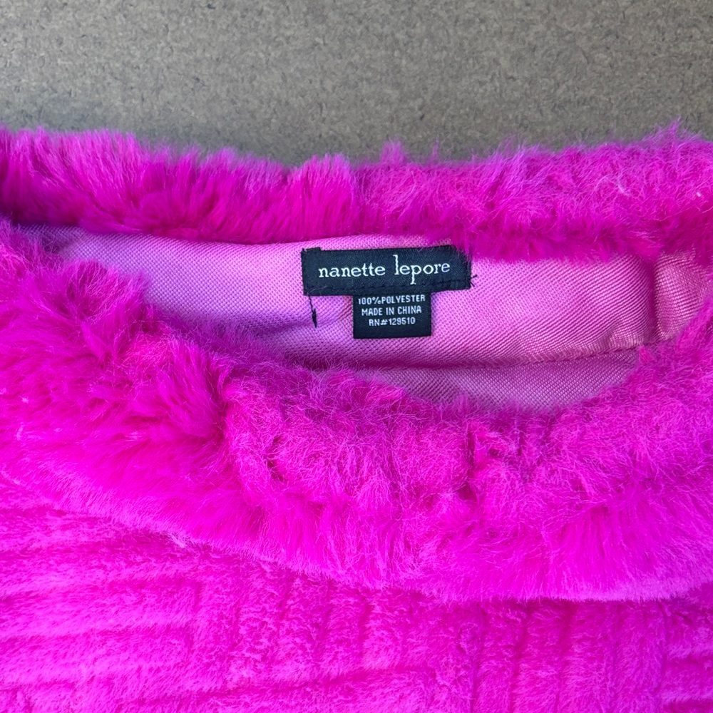 Nanette Lepore Vibrant Pink Fuzzy Sweater/Poncho